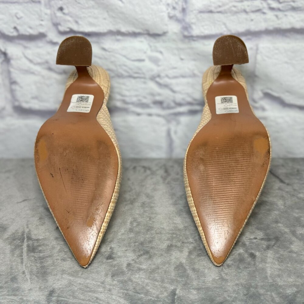 Asos Cream & Tan Chevron Print Mules - Picture 5 of 6